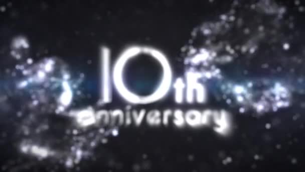 Congratulations 10Th Anniversary Silver Color Silver Particular — Stock Video