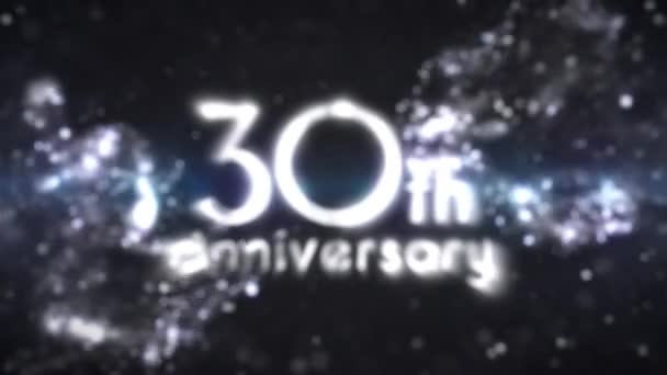 Parabéns Pelo Trigésimo Aniversário Cor Prata Prata Particular — Vídeo de Stock