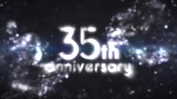 Congratulations 35Th Anniversary Silver Color Silver Particular — Stock Video