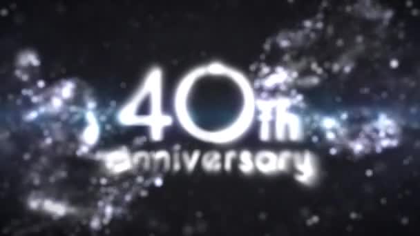 Felicitaciones Por 40º Aniversario Color Plata Plata Particular — Vídeos de Stock