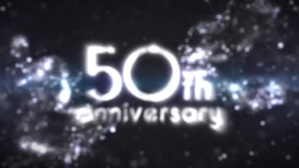 Congratulations 50Th Anniversary Silver Color Silver Particular — Stock Video