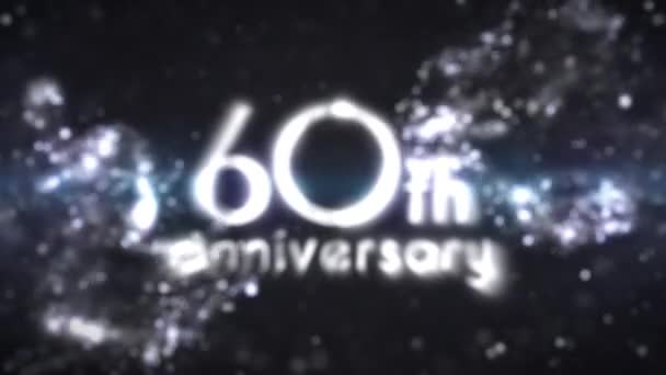 Felicitaciones Por 60º Aniversario Color Plata Plata Particular — Vídeos de Stock