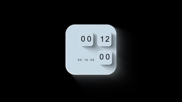 Timer Voor Minuut Vierkanten Countdown Alpha Kanaal — Stockvideo