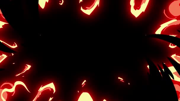 Мультфильм Огонь Красный Цвет Комикс Огонь Поп Арт Фон Альфа — стоковое видео
