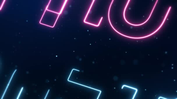 Neon Background Particles Movement Particles Neon Stripes — Stock Video
