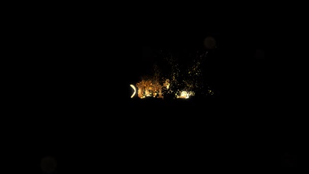 Назва Місяця Місяць Вересня Золотому Кольорі Частинках Альфа Канал — стокове відео
