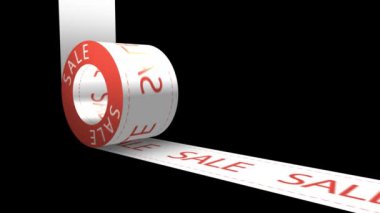 Kurdele etiketli Satış, kağıt rulo, pazar, reklamcılık, alfa kanal