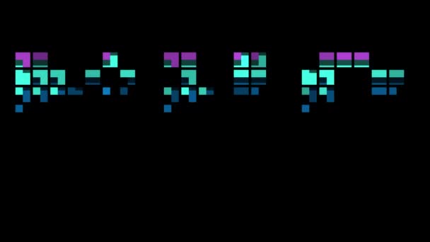 Betűk Pixel Stílusban Betű Betű Betű Retro Stílus Játék Alfa — Stock videók