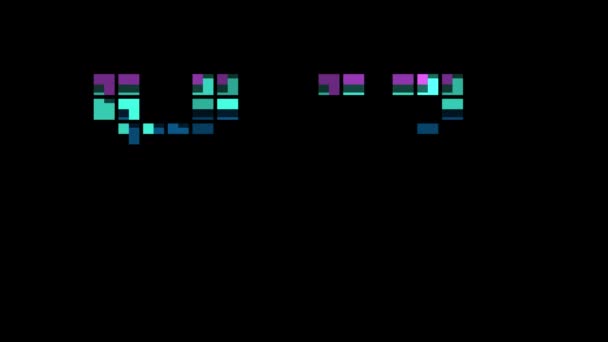 Betűk Pixel Stílusban Betű Betű Retro Stílus Játék Alfa Csatorna — Stock videók
