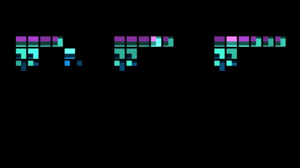 Pixel Stílusú Betűk Betű Betű Betű Retro Stílus Játék Alfa — Stock videók