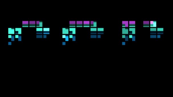 Buchstaben Pixelstil Buchstaben Buchstaben Buchstaben Retro Stil Spiel Alphakanal — Stockvideo