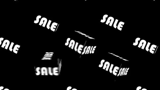 Надпись Черных Кубиках Реклама Альфа Канал — стоковое видео