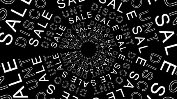 Inscription Sale Discount Black Background Pattern Advertising — Stock Video