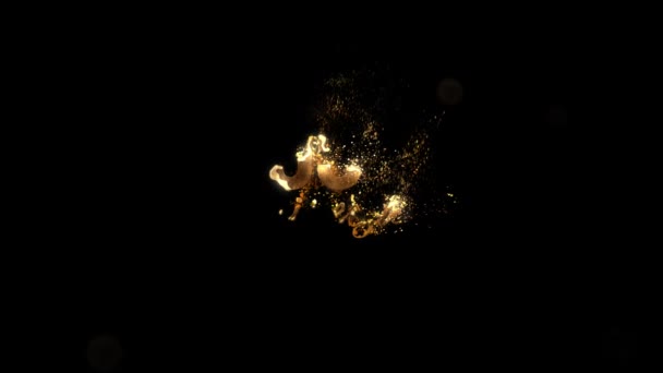 恭喜你95周年 华丽的文字 金色的粒子祝贺 金色的文字 阿尔法频道 — 图库视频影像