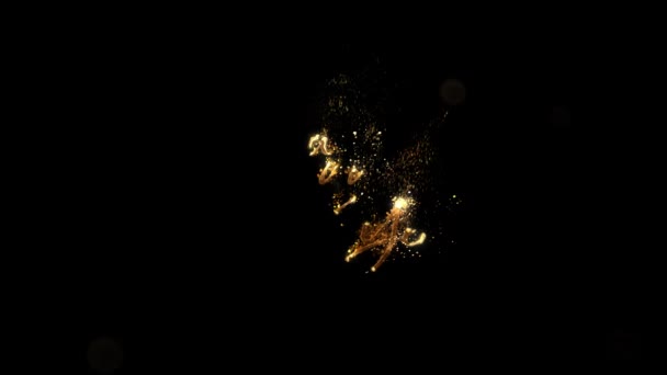 Parabéns Ouro Feliz Ano Novo Partículas Ouro Canal Alfa — Vídeo de Stock