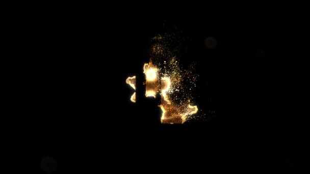 Χρυσή Λέξη Χρυσο Σωματίδια Απόθεμα Χρυσού Οικονομία Πλούτο Κανάλι Άλφα — Αρχείο Βίντεο