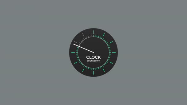 带有箭头计时器的圆形时钟倒计时1分钟 倒计时 阿尔法通道 — 图库视频影像