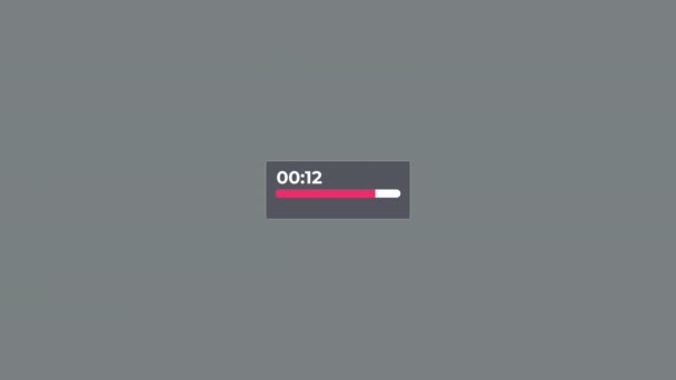 Quadratische Zeitschaltuhr Zählt Sekunden Runter Countdown Grafik Alphakanal — Stockvideo