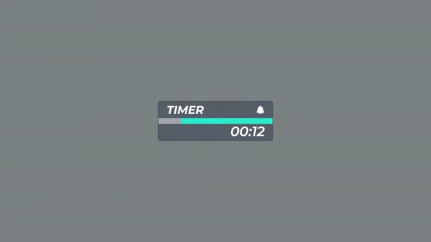 Quadratische Zeitschaltuhr Zählt Sekunden Runter Countdown Grafik Uhr Alphakanal — Stockvideo