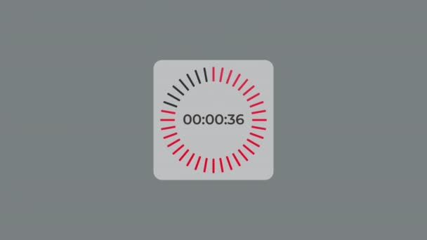 スクエアクロックタイマーは ダウンカウント44秒 カウントダウン グラフィック アルファチャンネル — ストック動画
