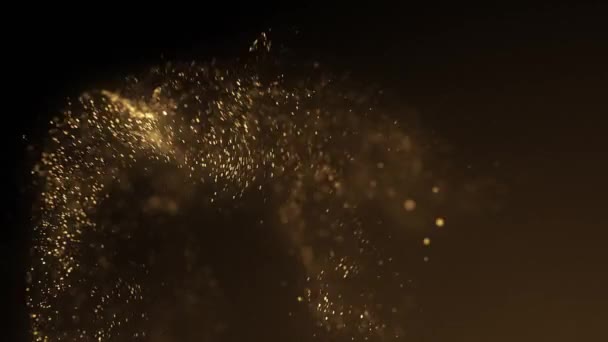 Altın Parçacıkları Olan Arkaplan Altın Parçacıklarının Hareketi Grafikler — Stok video