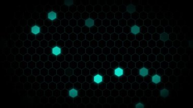 Turkuaz rengi neon altıgenli arkaplan