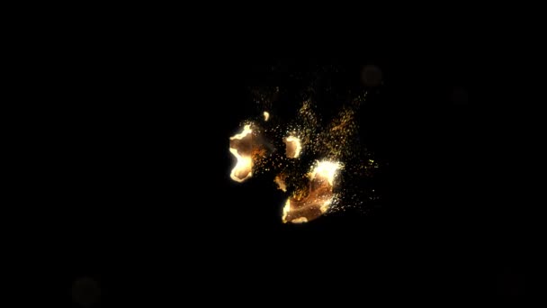 Altın Sayı Parçacıklardan Numaralandırmadan Altın Sayılar Alfa Kanalı — Stok video