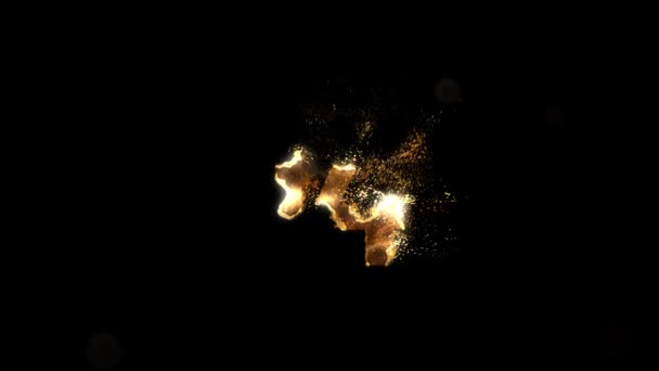 金数14从粒子 黄金数字 阿尔法通道 — 图库视频影像