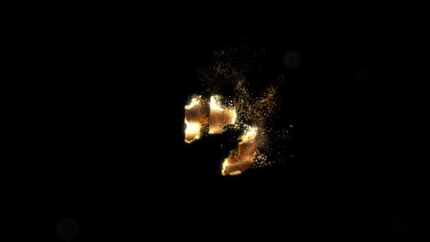 来自粒子的金色数字15 编号15 金色数字 — 图库视频影像