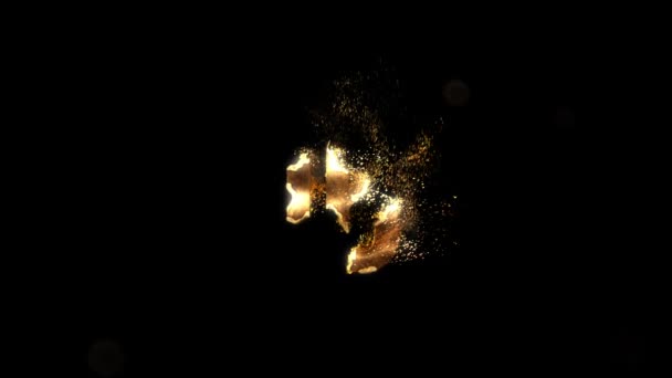 16個の粒子からなる黄金の数16個の黄金の数アルファチャンネル — ストック動画