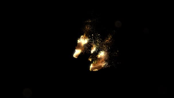 Altın Sayı Parçacıklardan Numaralandırmadan Altın Sayı Alfa Kanal — Stok video