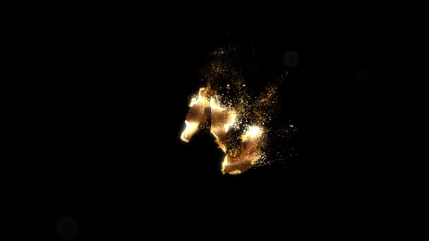 来自粒子的金色数字26 编号26 金色数字 — 图库视频影像