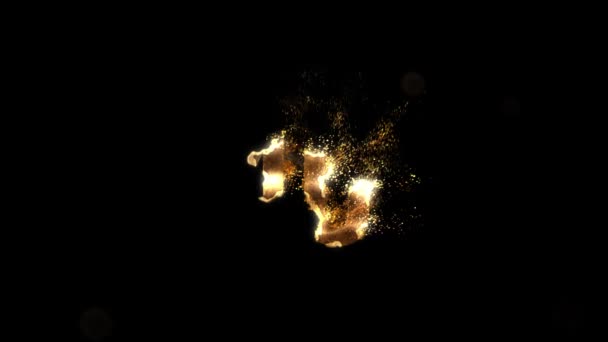 Золоте Число Частинок Нумерація Сорок Шість Золоті Числа Альфа Канал — стокове відео