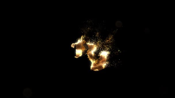 来自粒子的金色数字48 编号48 金色数字 — 图库视频影像