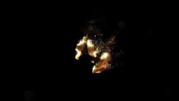 来自粒子的金色数字79 编号79 金色数字 — 图库视频影像