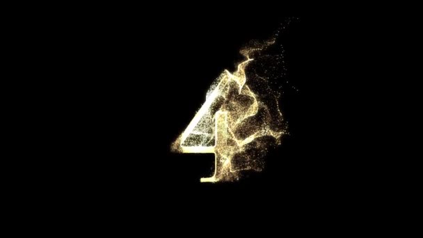 金数字4来自粒子 黄金数字 — 图库视频影像