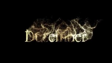 Ayın adı Aralık, partiküllü altın harflerle, alfa kanalı