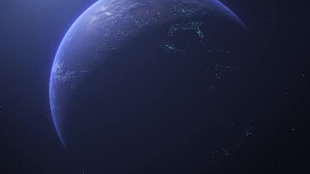 Föld Földgömb Kilátás Űrből Csillagok Tér — Stock videók