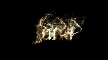 Tanecikli altın harflerle Haziran 'ın adı, alfa kanalı