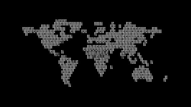 Globe Térkép Körök Egy Fekete Háttér Föld Grafika Térkép — Stock videók