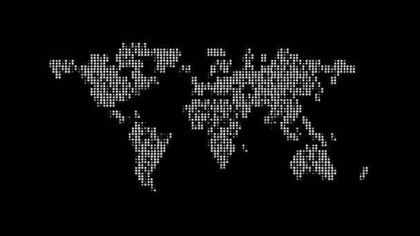 Mapa Glóbu Bílých Částic Země — Stock video