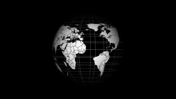 Fehér Színű Földgömb Forog Föld Földgömb Grafikus Földgömb Forgás Alfa — Stock videók