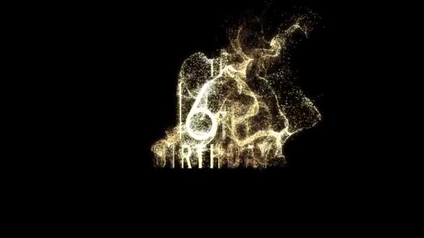 16歳の誕生日おめでとうお祝い金の粒子アルファチャンネル — ストック動画