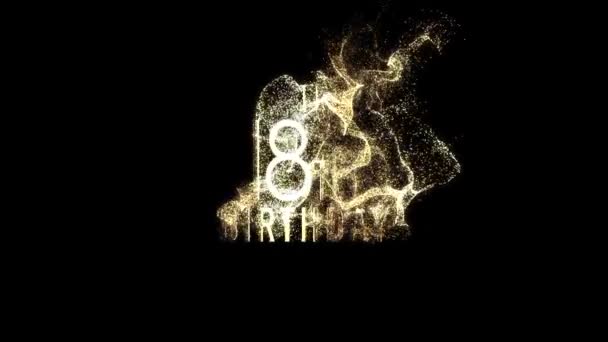 生日快乐 18岁生日 金粒子 — 图库视频影像