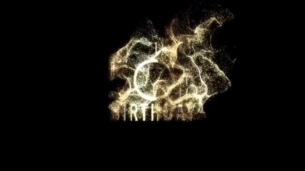 50歳の誕生日おめでとうお祝い金の粒子アルファチャンネル — ストック動画