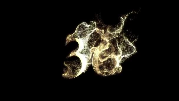 36番目の黄金の粒子 36番目の黄金の数字 アルファチャンネル — ストック動画