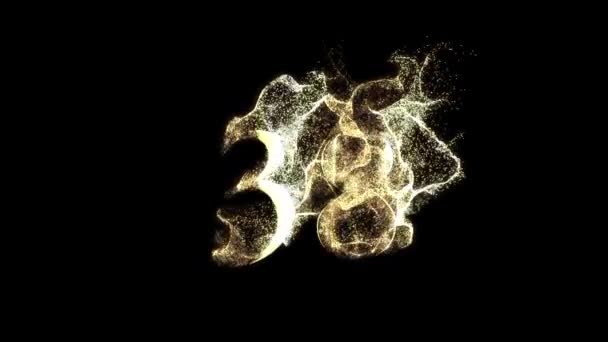 38番目の黄金の粒子 38番目の黄金の数字 アルファチャンネル — ストック動画