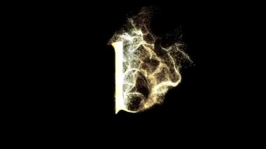 Tanecikli altın harf B, alfabe, abc, alfa kanalı