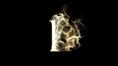 Tanecikli altın harf H, alfabe, abc, alfa kanalı