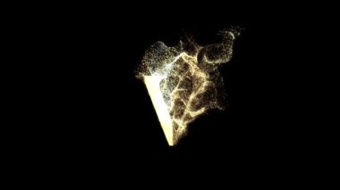 Parçacıkları, alfabesi, abc, alfa kanalı olan altın harf V